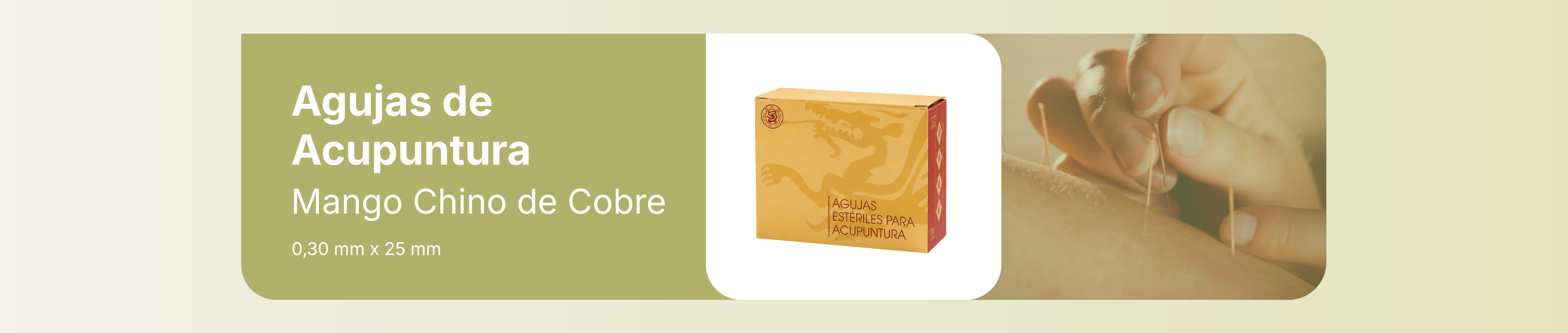 MARCA: CLOUD & DRAGON
ORIGEN: CHINA
AUTORIZADO POR LA ANMAT PM-335-04
VENTA EXCLUSIVA A PROFESIONALES E INSTITUCIONES SANITARIAS.

Agujas de acupuntura Cloud&Dragon-mango cobreado-Un aplicador cada 5 agujas- Caja 1000 unidades-Diametro: 0.30mm Largo útil: 25mm