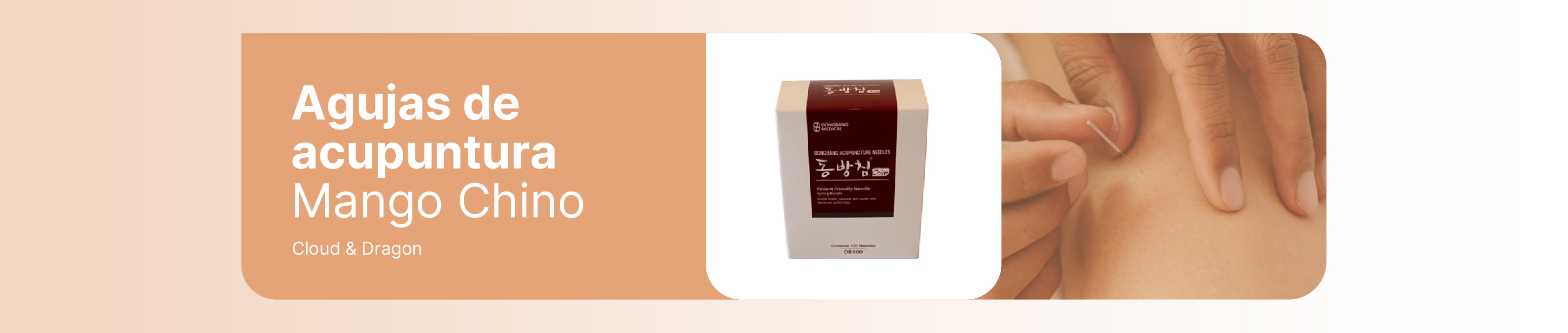 Diámetro	0,30 mm
Largo	40 mm
Tipo de Mango	Coreano
Marca	Dong Bang
Descripción
Marca: Dong Bang
Origen: Corea
Autorizado por la ANMAT PM-335-01
VENTA EXCLUSIVA A PROFESIONALES E INSTITUCIONES SANITARIAS

Agujas de acupuntura Dong Bang-mango Spring-Un aplicador por aguja- Caja 100 unidades-Diametro: 0.30mm Largo útil: 40mm