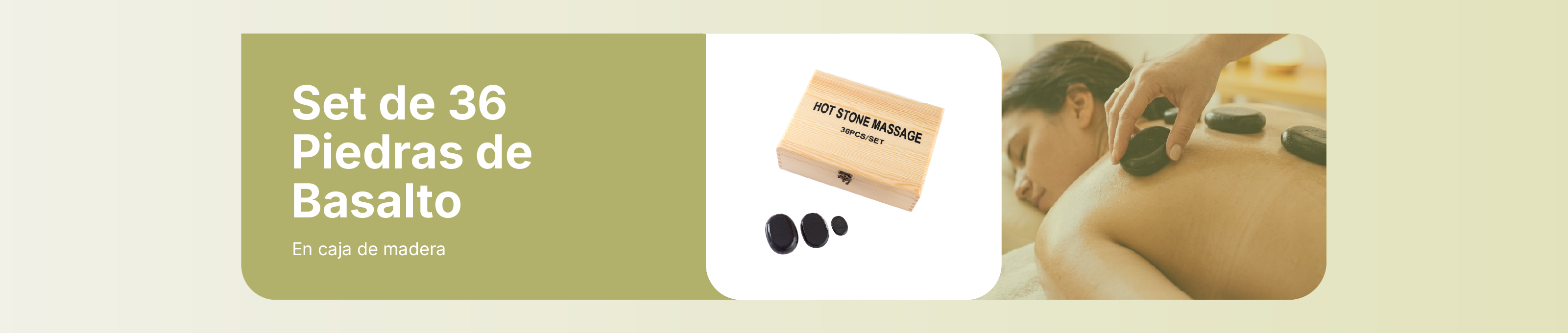 SET DE 36 PIEDRAS DE BASALTO PARA MASAJES EN CAJA DE MADERA
ORIGEN: CHINA

SET DE 36 PIEDRAS DE BASALTO PARA MASAJES EN CAJA DE MADERA
¿Por qué basalto?
El basalto es un tipo de mineral de color gris.
Es el tipo de roca volcánica que más se recomienda usar en el tratamiento con piedras calientes debido a su textura suave y no porosa y también por su alta capacidad de conservar el calor.
El basalto conserva el calor hasta por 45 minutos en el caso de las piedras más grandes.
Sus altos componentes férreos mejoran el flujo de sangre y relajan los músculos.
Esto las convierte en la opción preferida de los terapeutas.