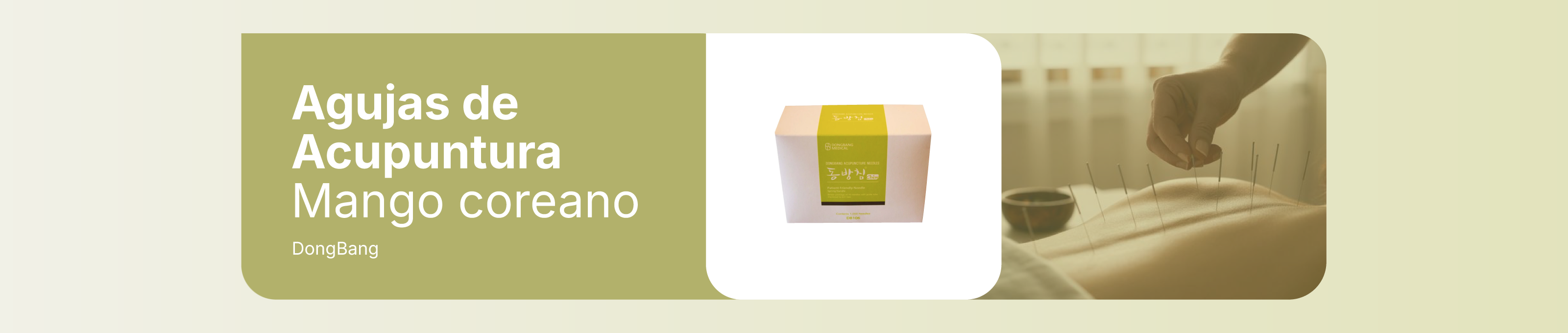 Marca: Dong Bang
Origen: Corea
Autorizado por la ANMAT PM-335-01
VENTA EXCLUSIVA A PROFESIONALES E INSTITUCIONES SANITARIAS

Agujas de acupuntura Dong Bang-mango Spring-Un aplicador cada 10 agujas- Caja 1000 unidades-Diametro: 0.30mm Largo útil: 30mm