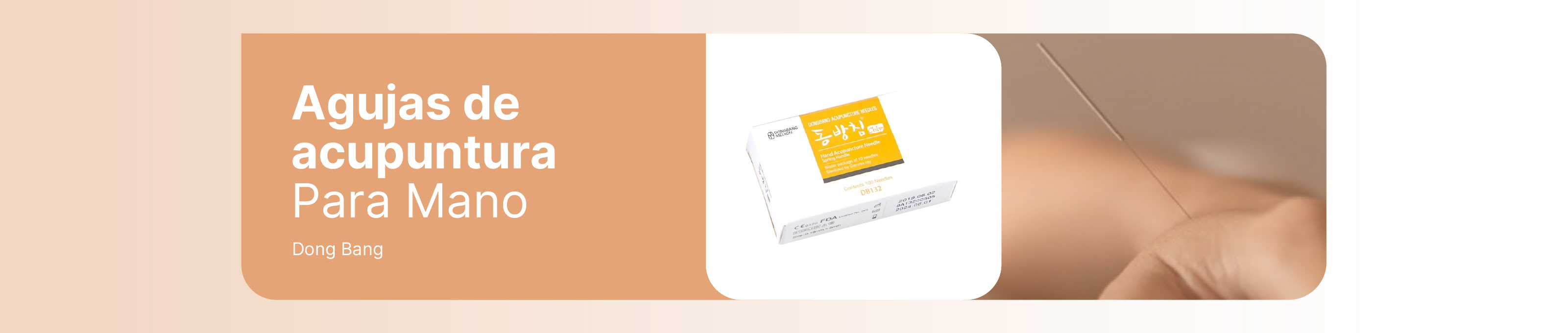 Diámetro	0,18 mm
Largo	8 mm
Marca	Dong Bang
Descripción
MARCA : DONG BANG
ORIGEN : COREA
AUTORIZADO POR LA ANMAT PM-335-01
VENTA EXCLUSIVA A PROFESIONALES E INSTITUCIONES SANITARIAS.

Agujas de acupuntura Dong Bang-mango Spring-Sin aplicador- Caja 100 unidades-Diametro: 0.18mm Largo útil: 8mm