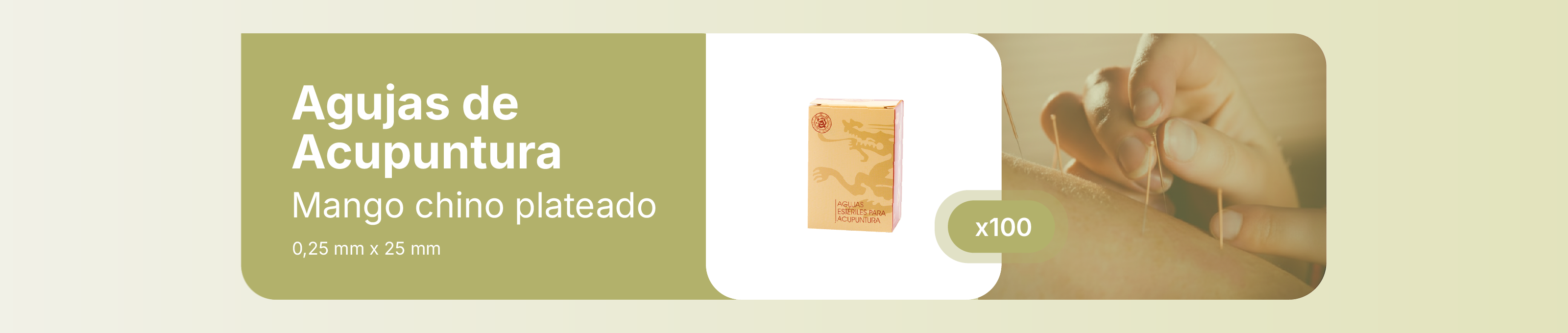MARCA: CLOUD & DRAGON
ORIGEN: CHINA
AUTORIZADO POR LA ANMAT PM-335-04
VENTA EXCLUSIVA A PROFESIONALES E INSTITUCIONES SANITARIAS.

Agujas de acupuntura Cloud&Dragon-mango plateado-Un aplicador por aguja- Caja 100 unidades-Diametro: 0.25mm Largo útil: 25mm