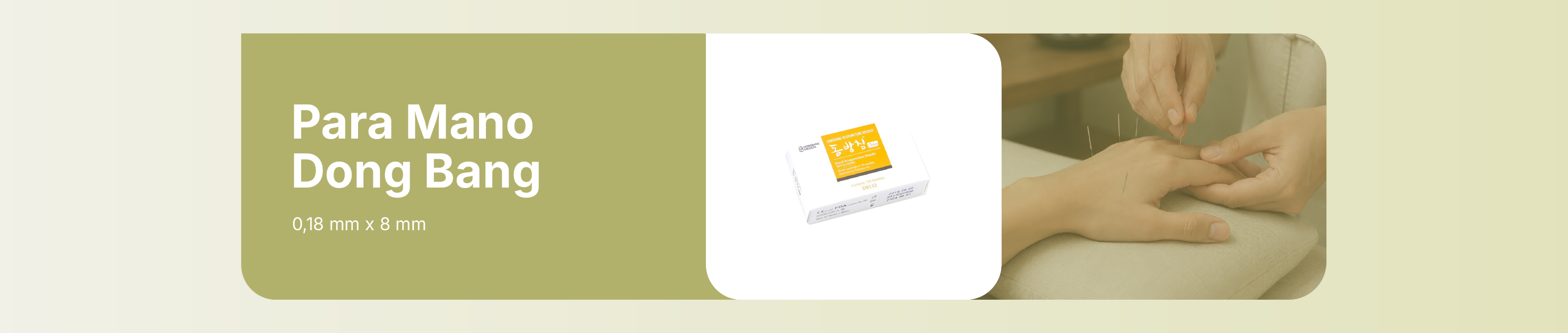 MARCA : DONG BANG
ORIGEN : COREA
AUTORIZADO POR LA ANMAT PM-335-01
VENTA EXCLUSIVA A PROFESIONALES E INSTITUCIONES SANITARIAS.

Agujas de acupuntura Dong Bang-mango Spring-Sin aplicador- Caja 100 unidades-Diametro: 0.18mm Largo útil: 8mm