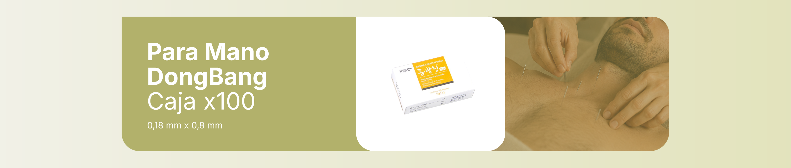 MARCA : DONG BANG
ORIGEN : COREA
AUTORIZADO POR LA ANMAT PM-335-01
VENTA EXCLUSIVA A PROFESIONALES E INSTITUCIONES SANITARIAS.

Agujas de acupuntura Dong Bang-mango Spring-Sin aplicador- Caja 100 unidades-Diametro: 0.18mm Largo útil: 8mm