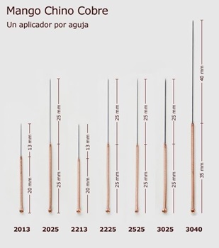 Mango Chino de Cobre Cloud & Dragon 0,20 mm X 13 mm 1 Aplicador X Aguja Caja X 100